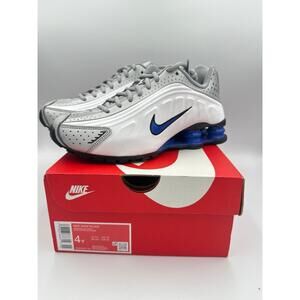 Nike Shox‎ R4 GS White Blue Silver CW2626-100 Youth Size 4Y / 5.5W  | NIB OG All